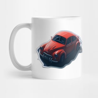 sticker style old red car Mug